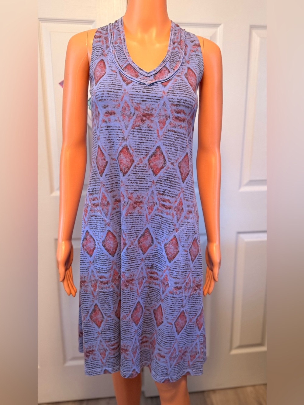 Fresh Produce Sleeveless Cotton Purple Pattern Summer Dress size Small